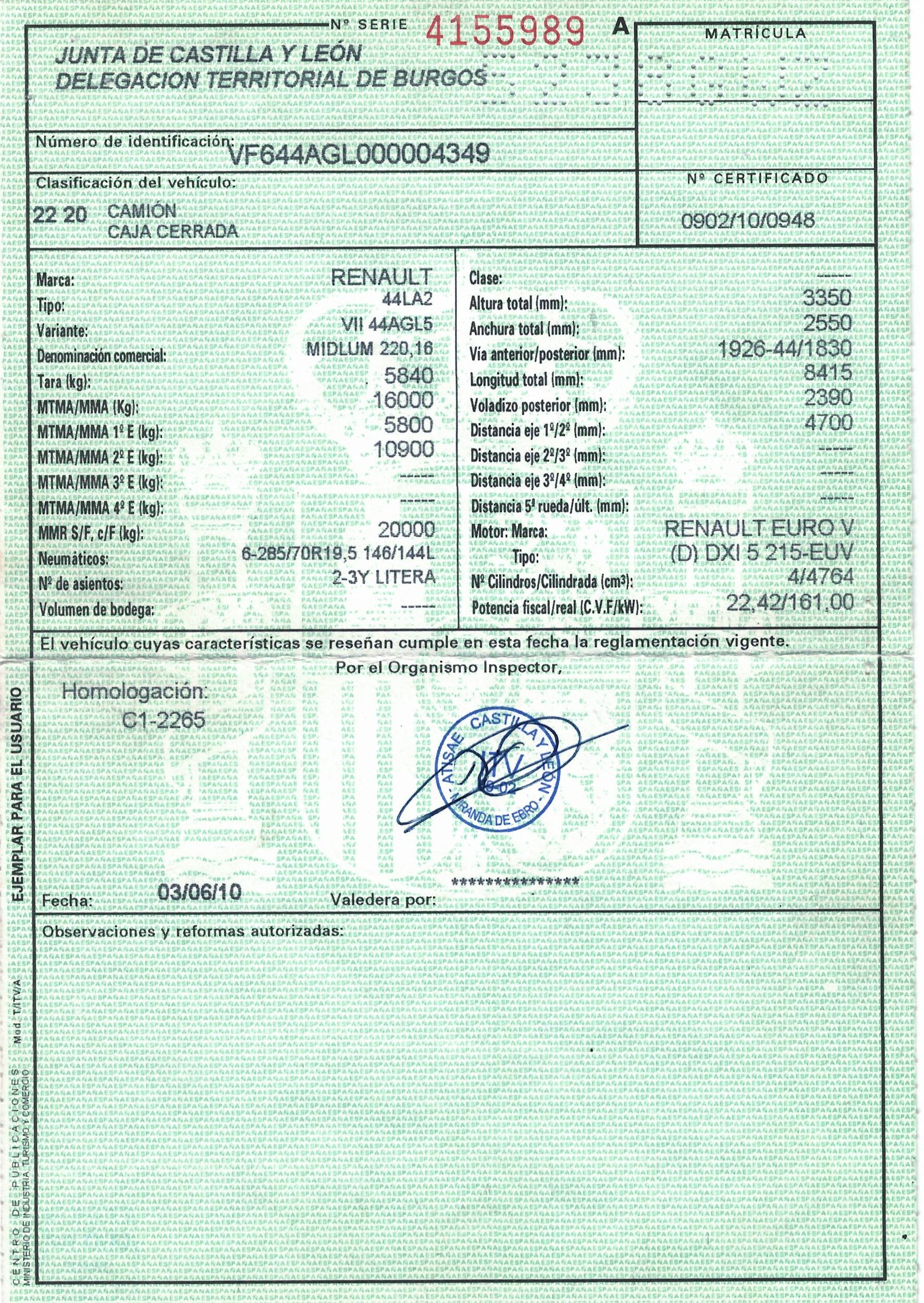 x- VENDIDO - Renault Midlum 220.16 caja cerrada - 2010 - Imagen 10