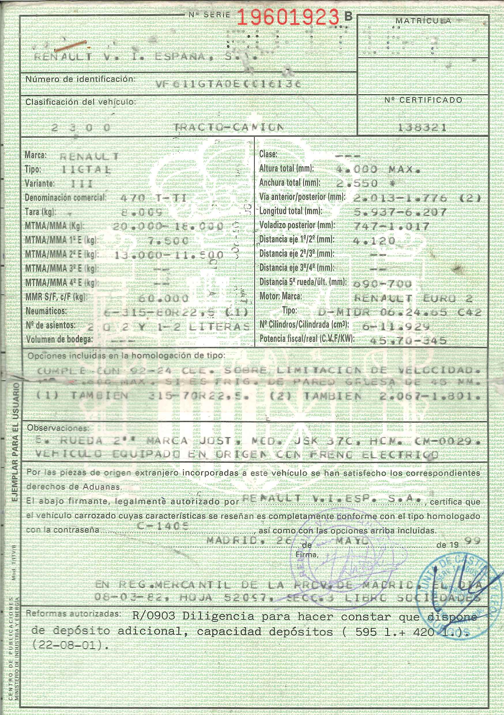 x- VENDIDO - Renault 470 T-TI - 1999 - Imagen 10