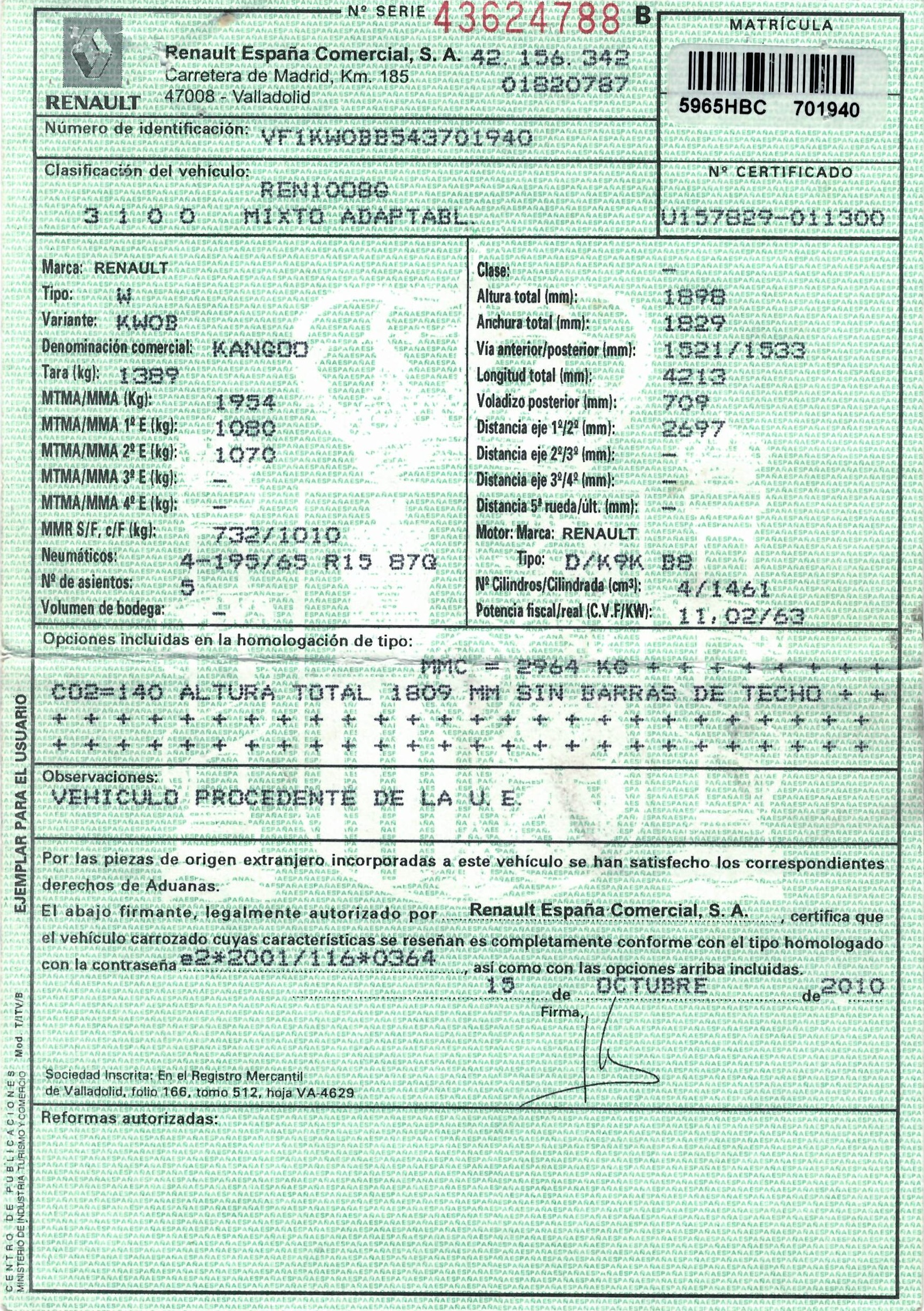 x- VENDIDO - Renault Kangoo - 2010 - Imagen 10