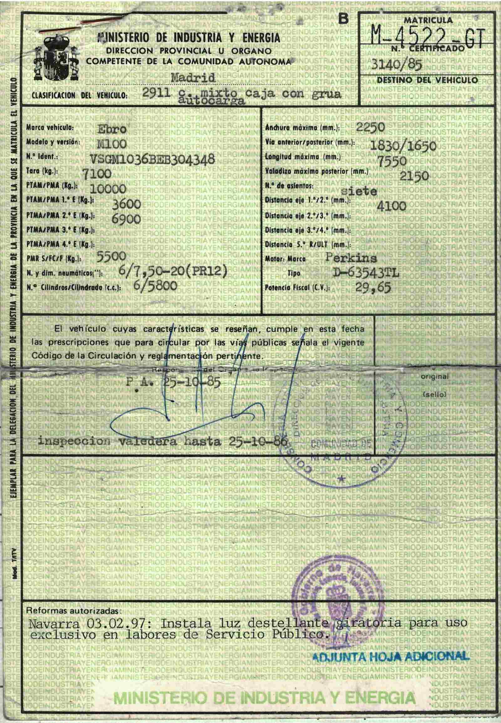 x- VENDIDO - Ebro M100 Grúa - 1985 - Imagen 16
