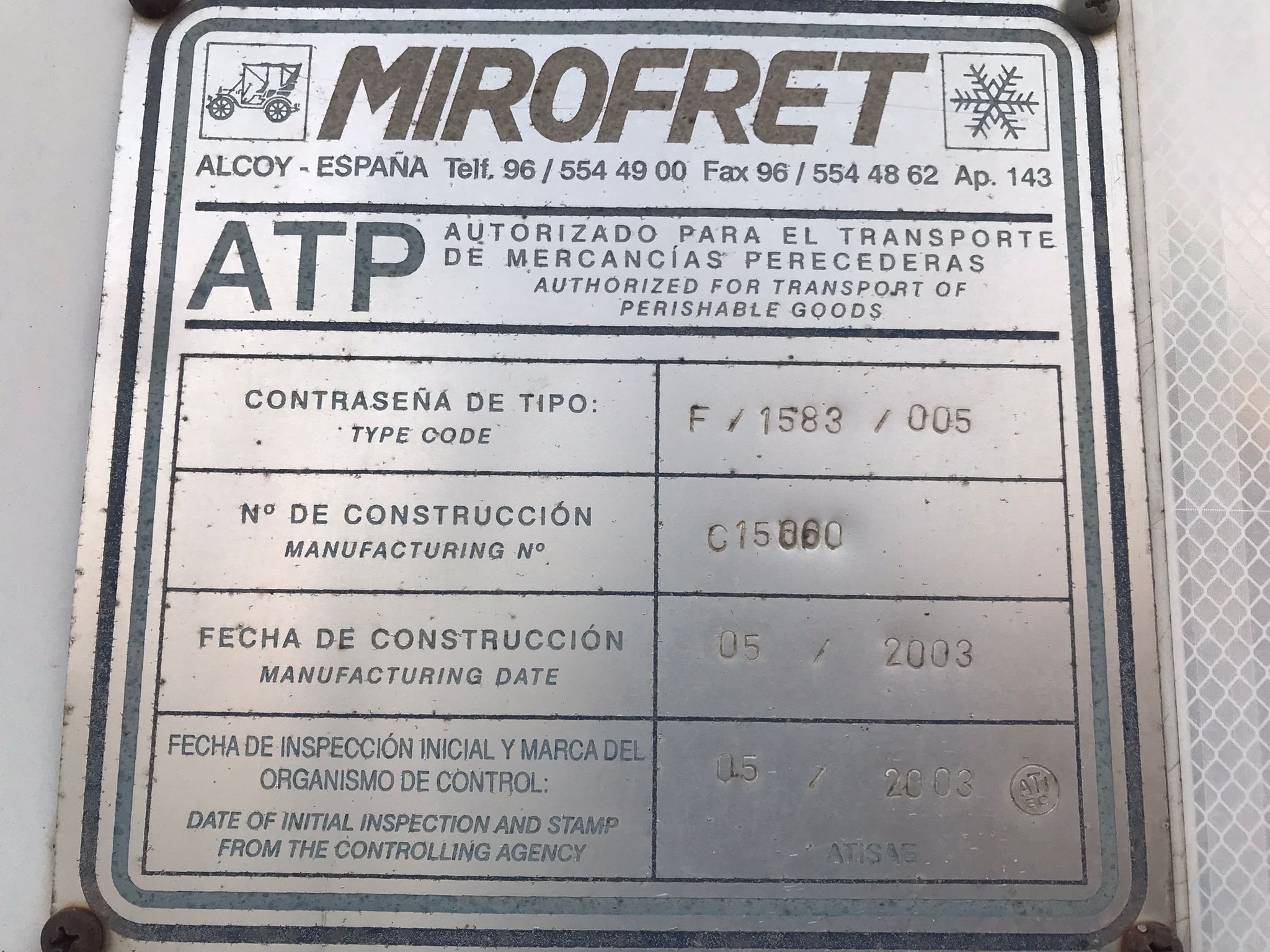 x- VENDIDO - Semirremolque frigorífico Mirofret Año 2003 - Imagen 12
