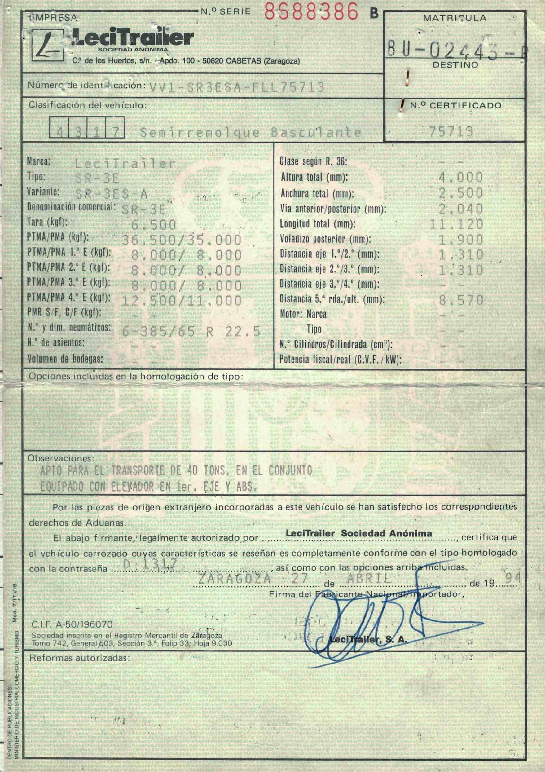 Bañera basculante de aluminio Lecitrailer - 1994 - Imagen 12