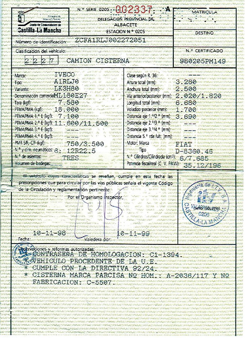 Iveco ML180E27 cisterna combustible - 1998 - Imagen 11