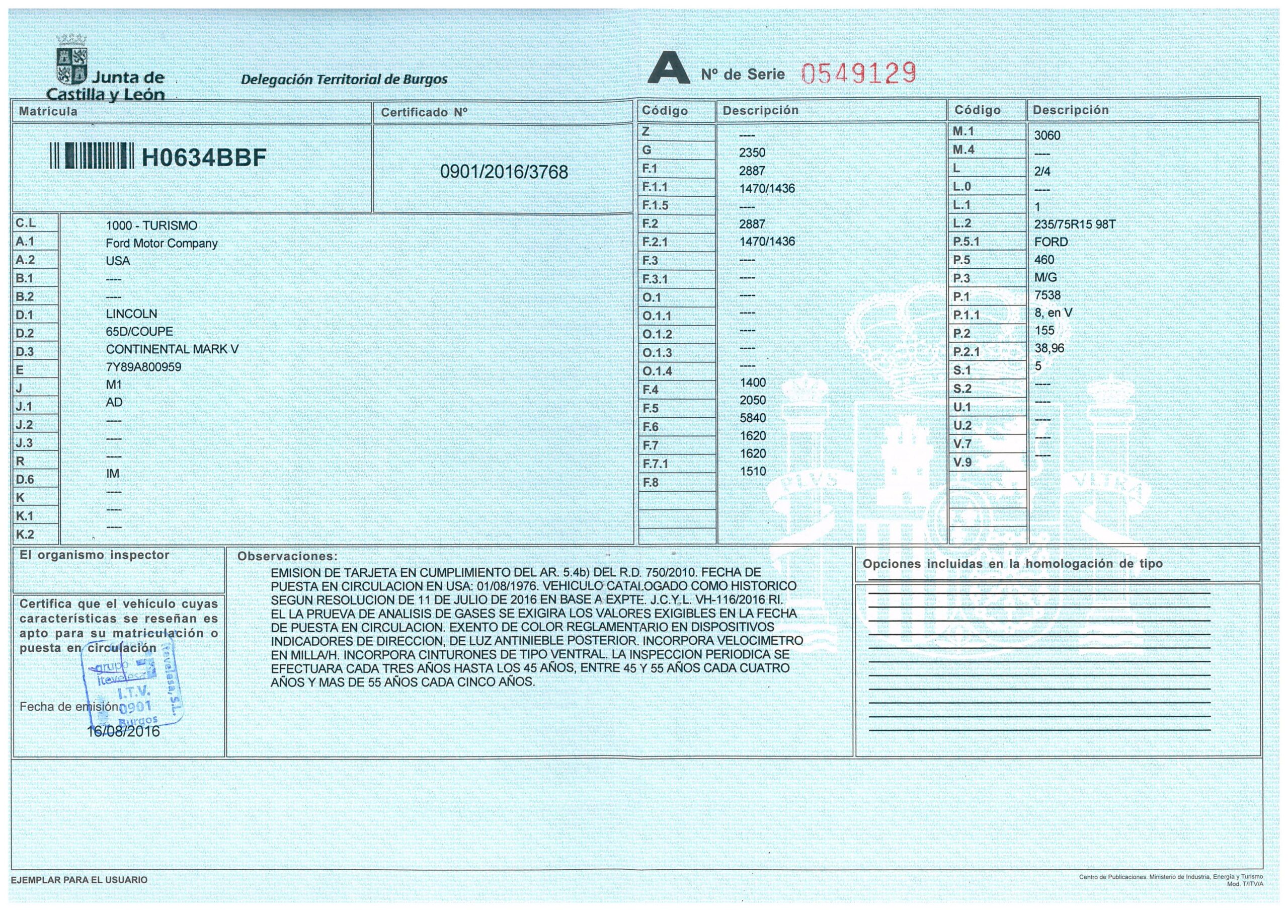 Lincoln Continental Mark V - histórico americano - 1976 - Imagen 18
