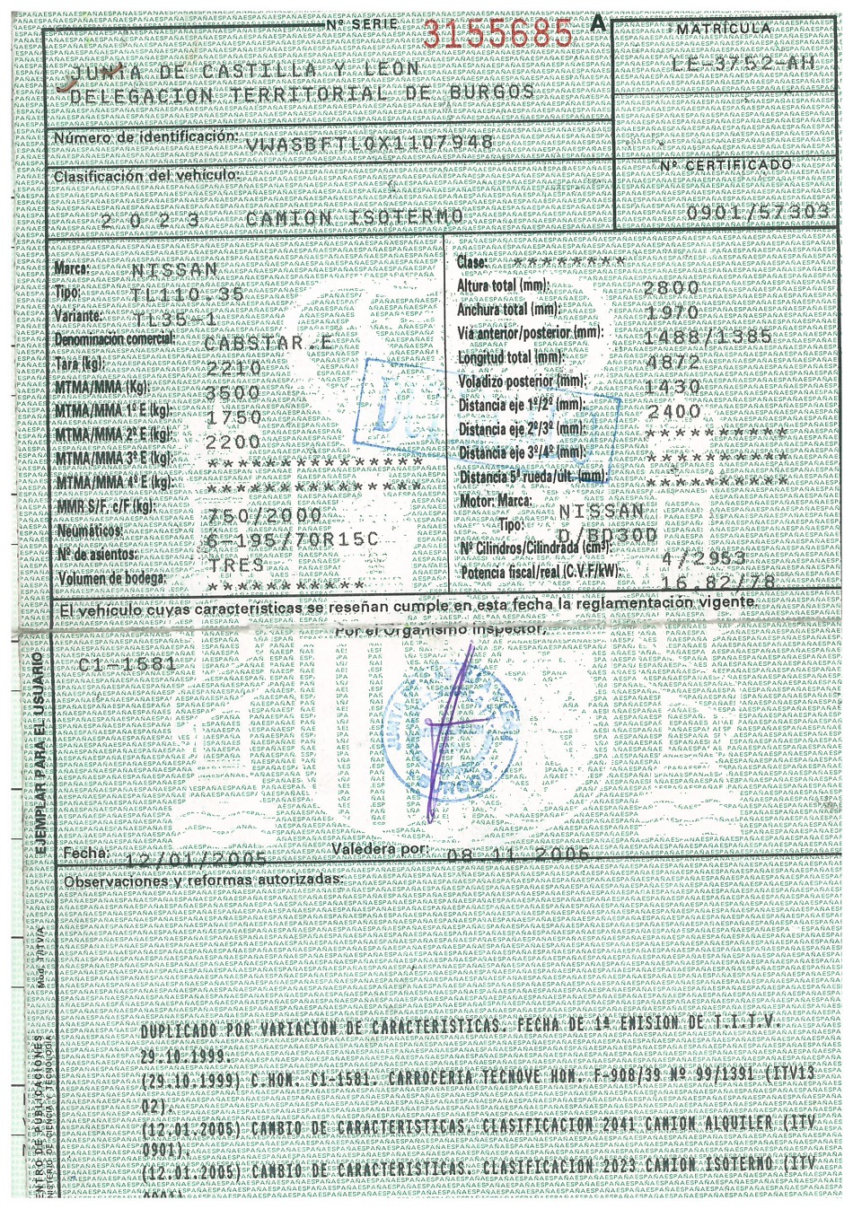 Nissan Cabstar E caja isotermo - 1999 - Imagen 13