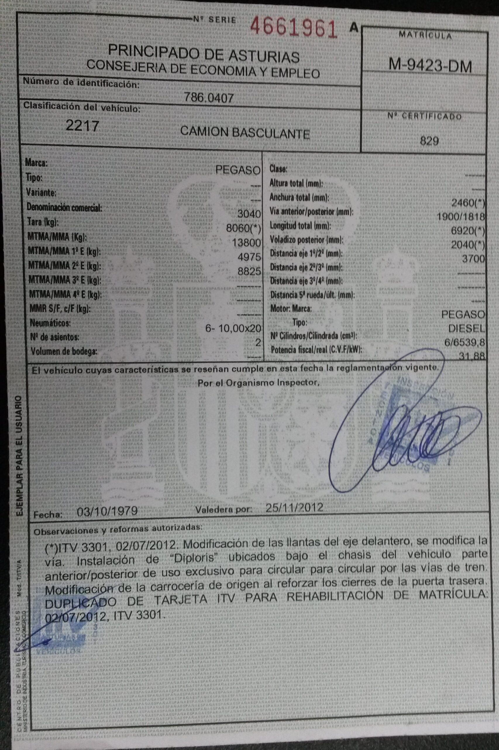 Pegaso 3040 volquete - 1979 - Imagen 15