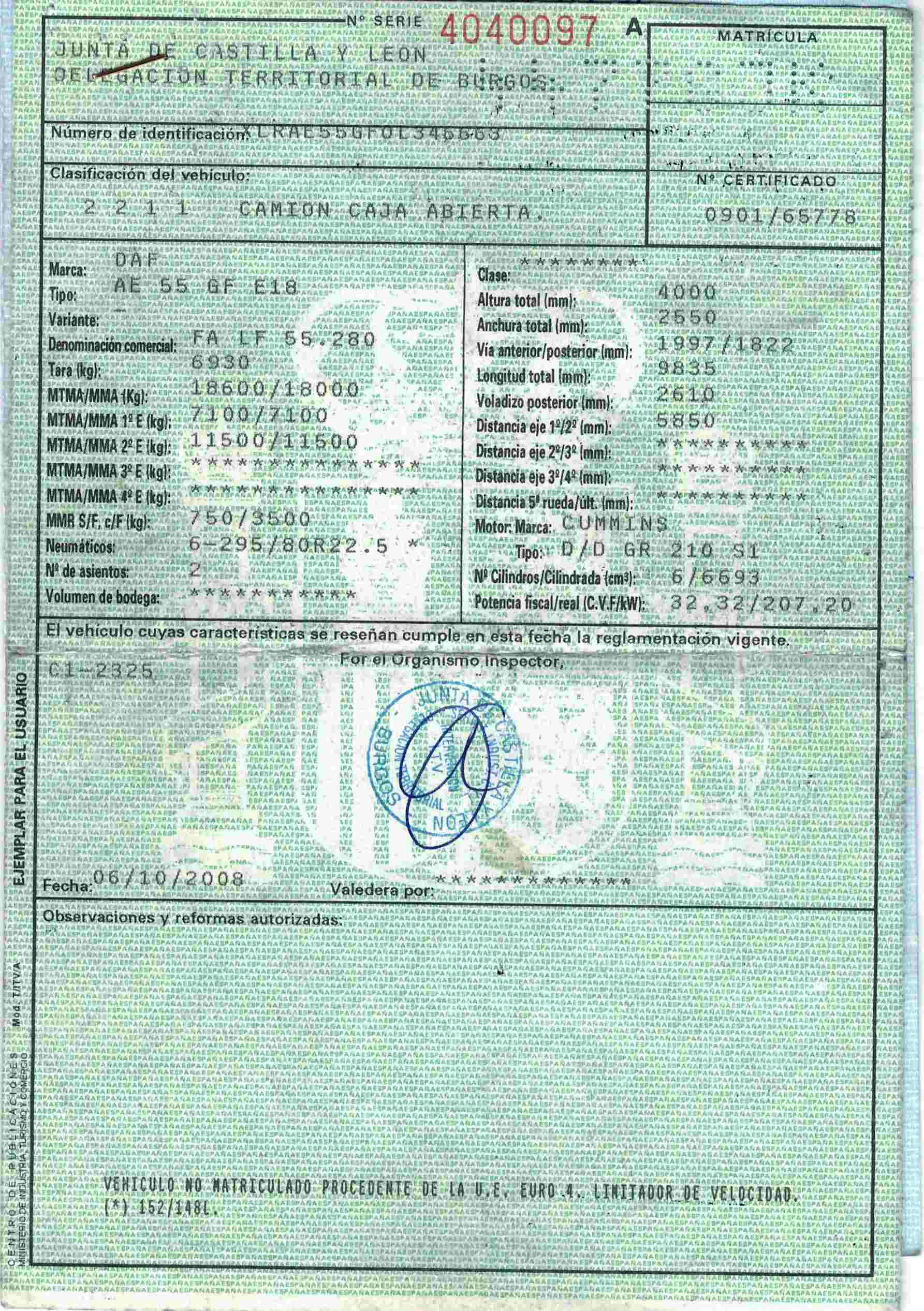 Daf FA LF 55.280 caja abierta - 2008 - Imagen 16