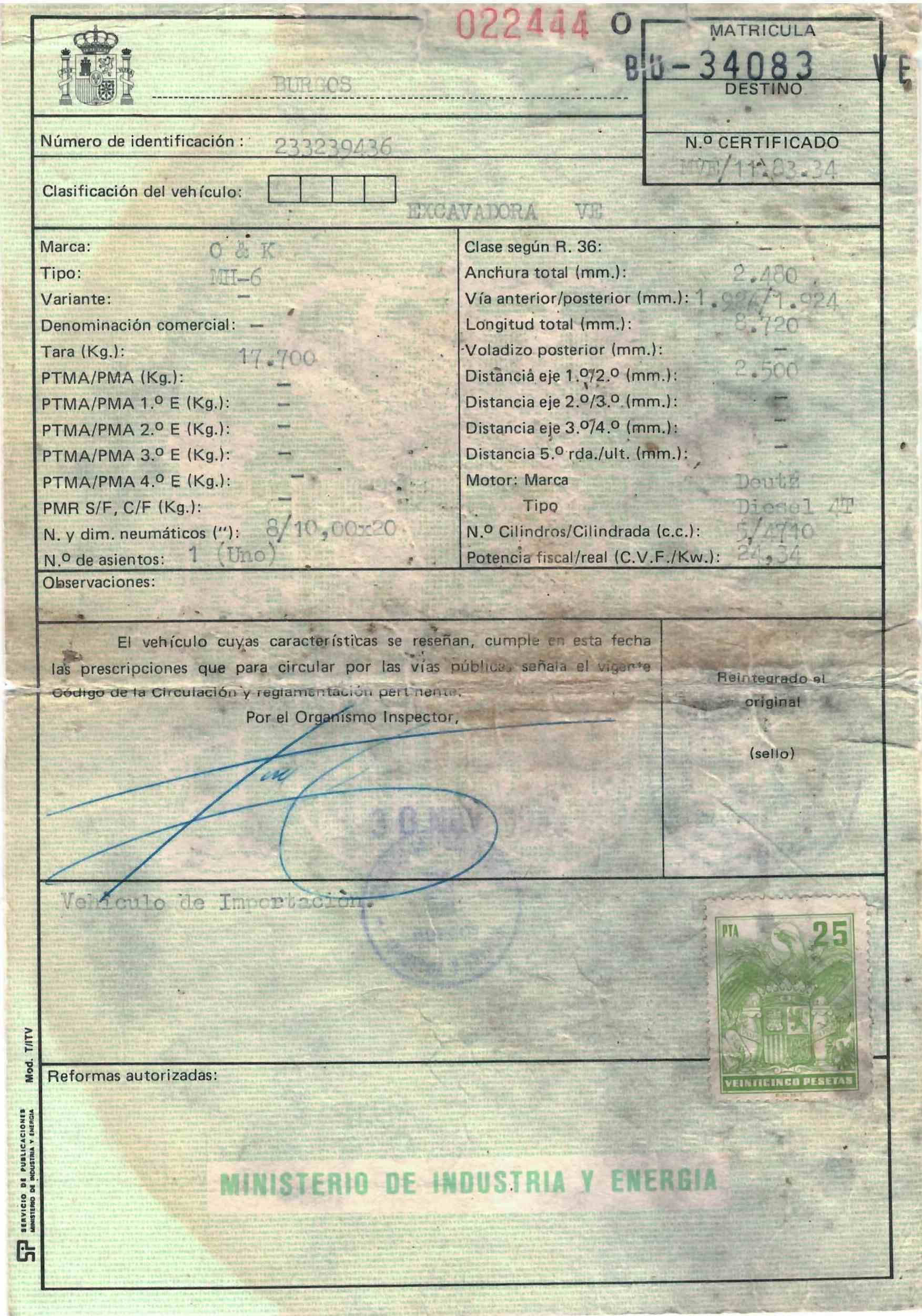 x- VENDIDO - Retroexcavadora de ruedas O&K MH-6 - 1983 - Imagen 23