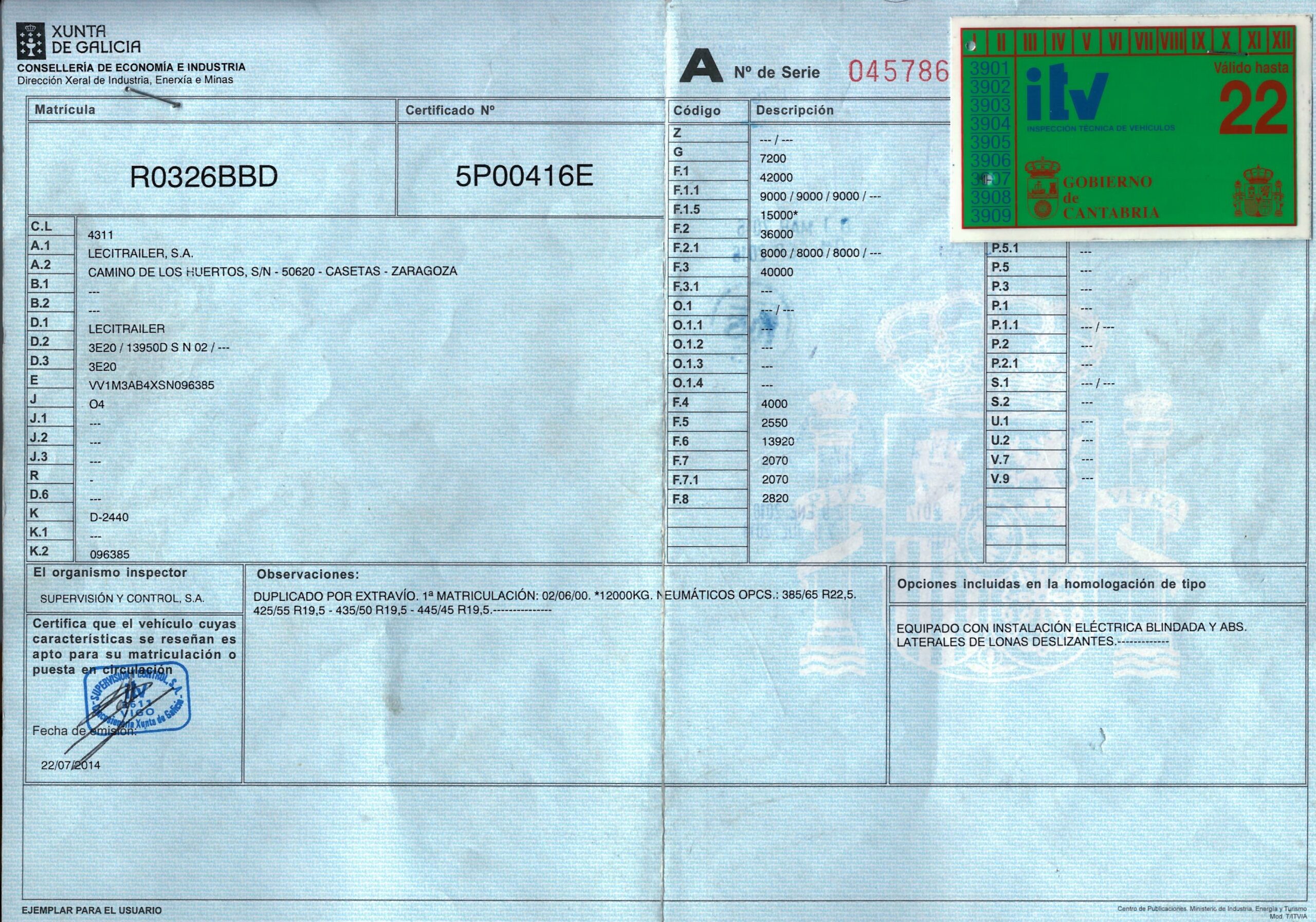x- VENDIDO - Semirremolque plataforma Lecitrailer Año 2000 - Imagen 15