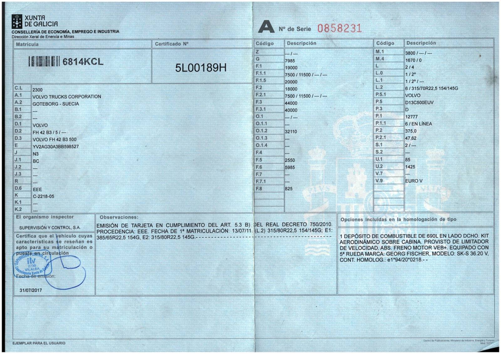 x- VENDIDO Volvo FH 42 B3 500 - 2011 - Imagen 10