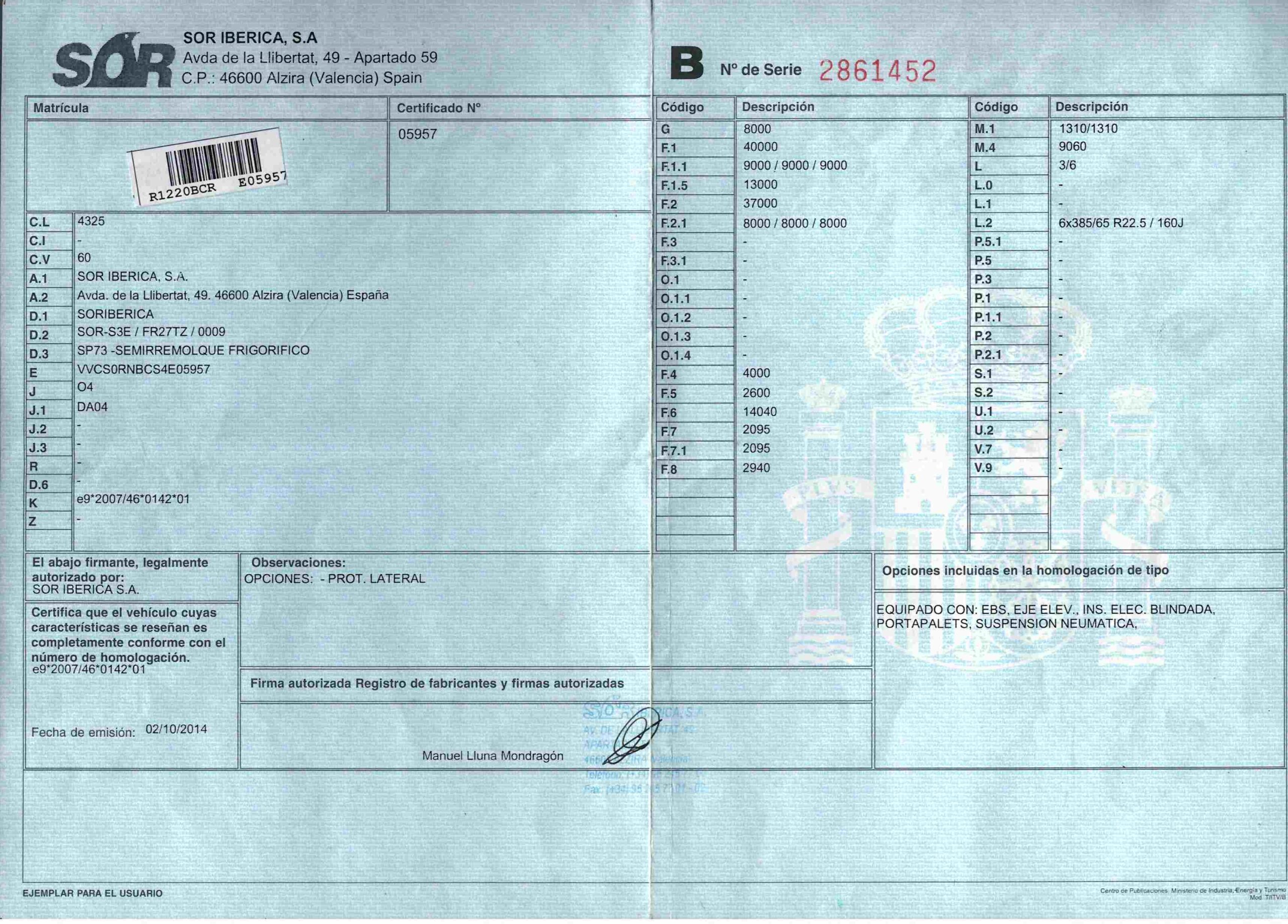 Semirremolque frigorífico Sor Iberica Año 2014 - Imagen 17