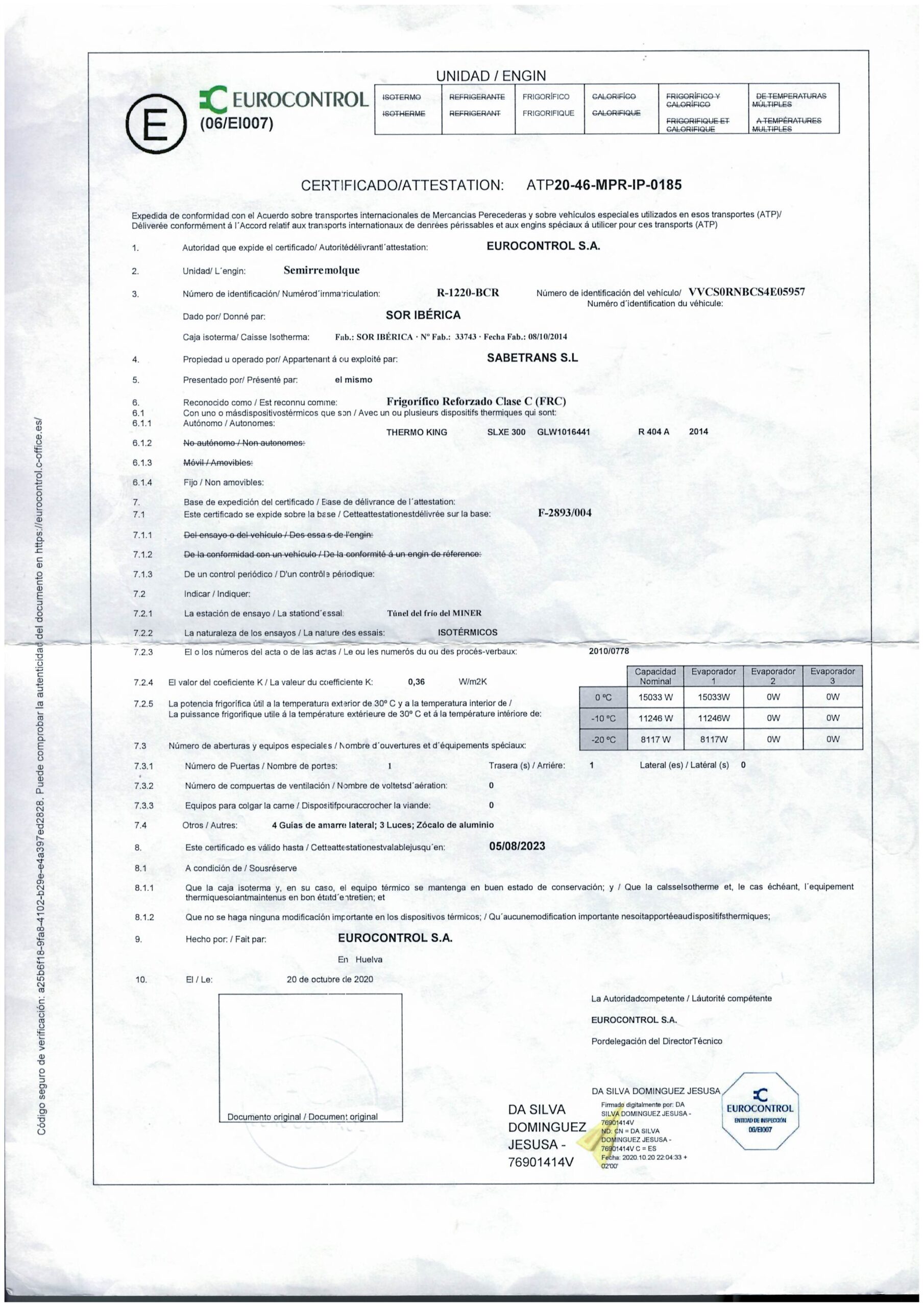 Semirremolque frigorífico Sor Iberica Año 2014 - Imagen 14
