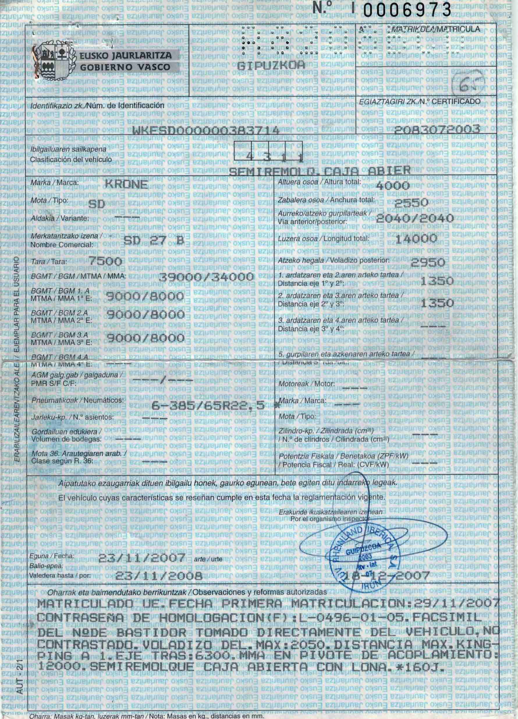 x- VENDIDO - Semirremolque plataforma Krone Año 2008 - Imagen 11