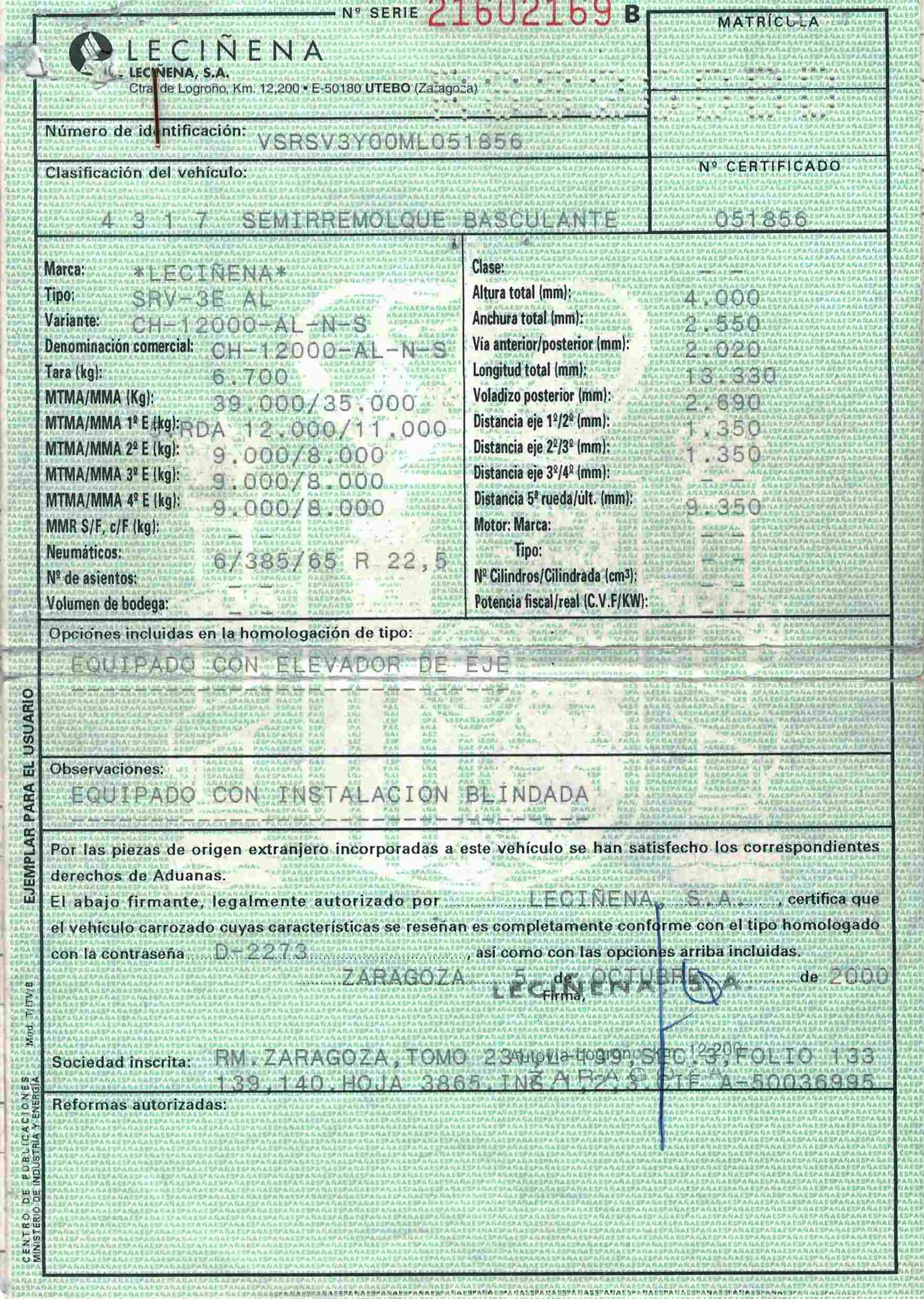 x- VENDIDO - Bañera basculante de aluminio Leciñena - 2000 - Imagen 15