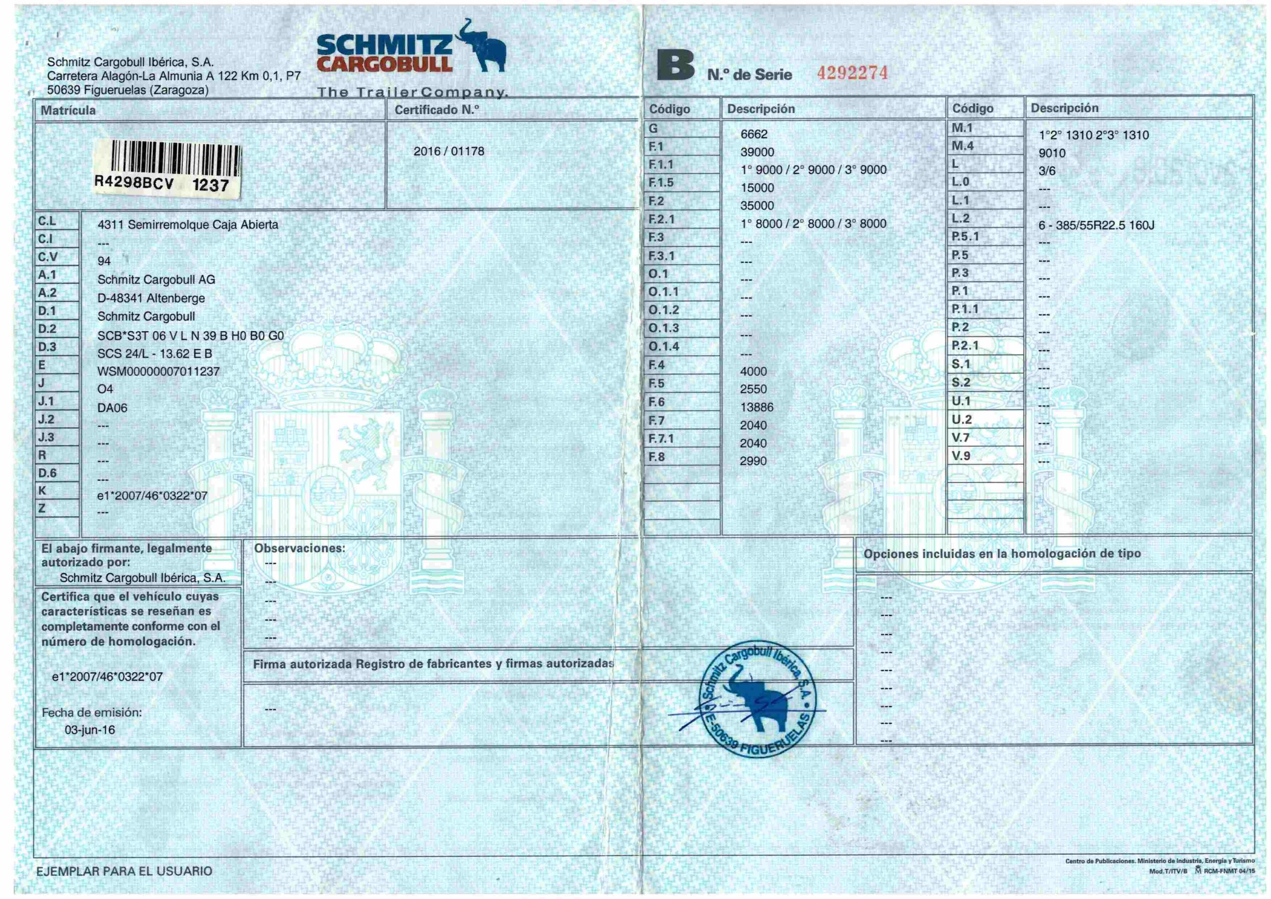 x- VENDIDO - Semirremolque tauliner Schmitz Año 2016 - Imagen 14