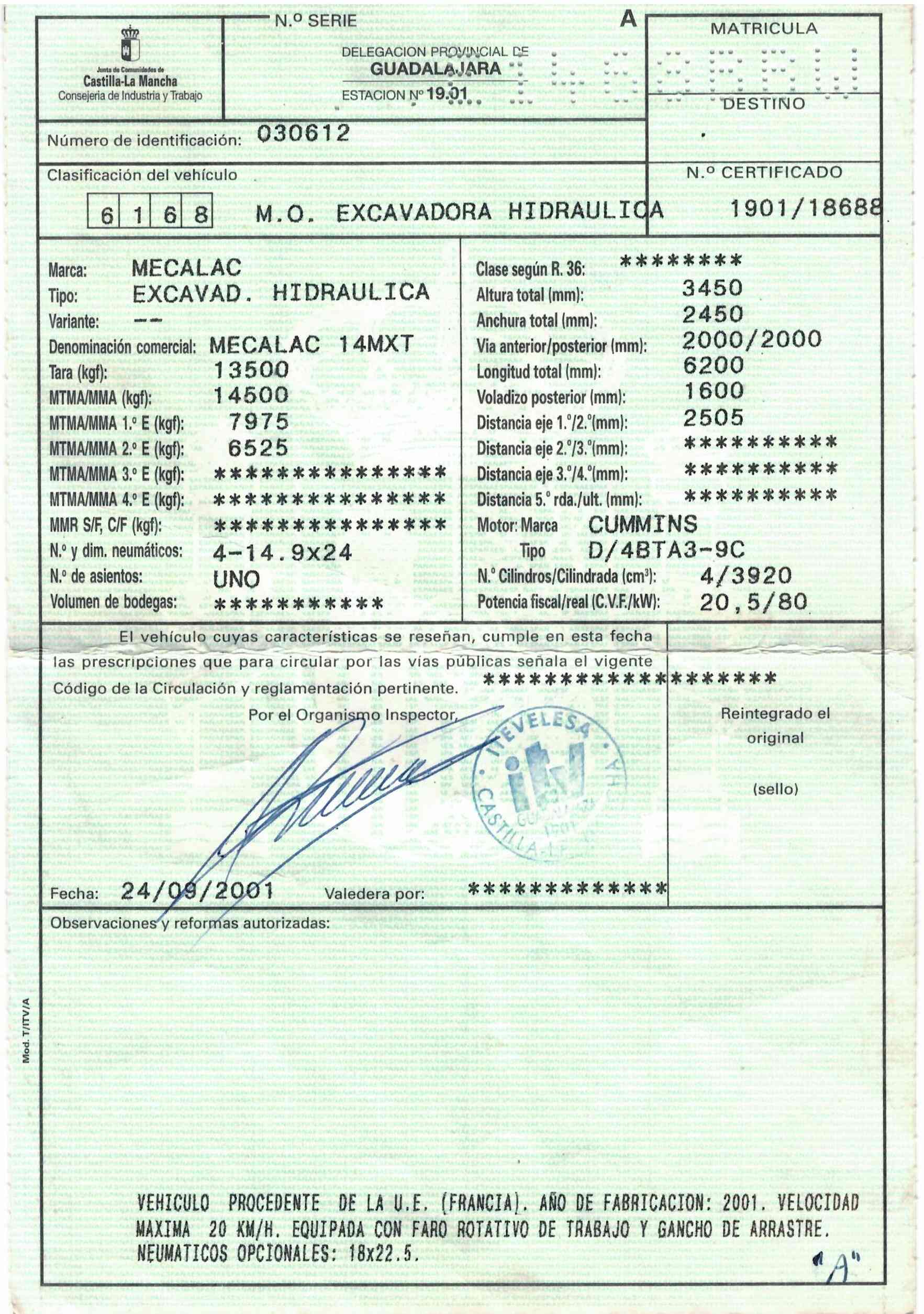 x- VENDIDO - Excavadora de ruedas articulada Mecalac 14MXT - 2001 - Imagen 22