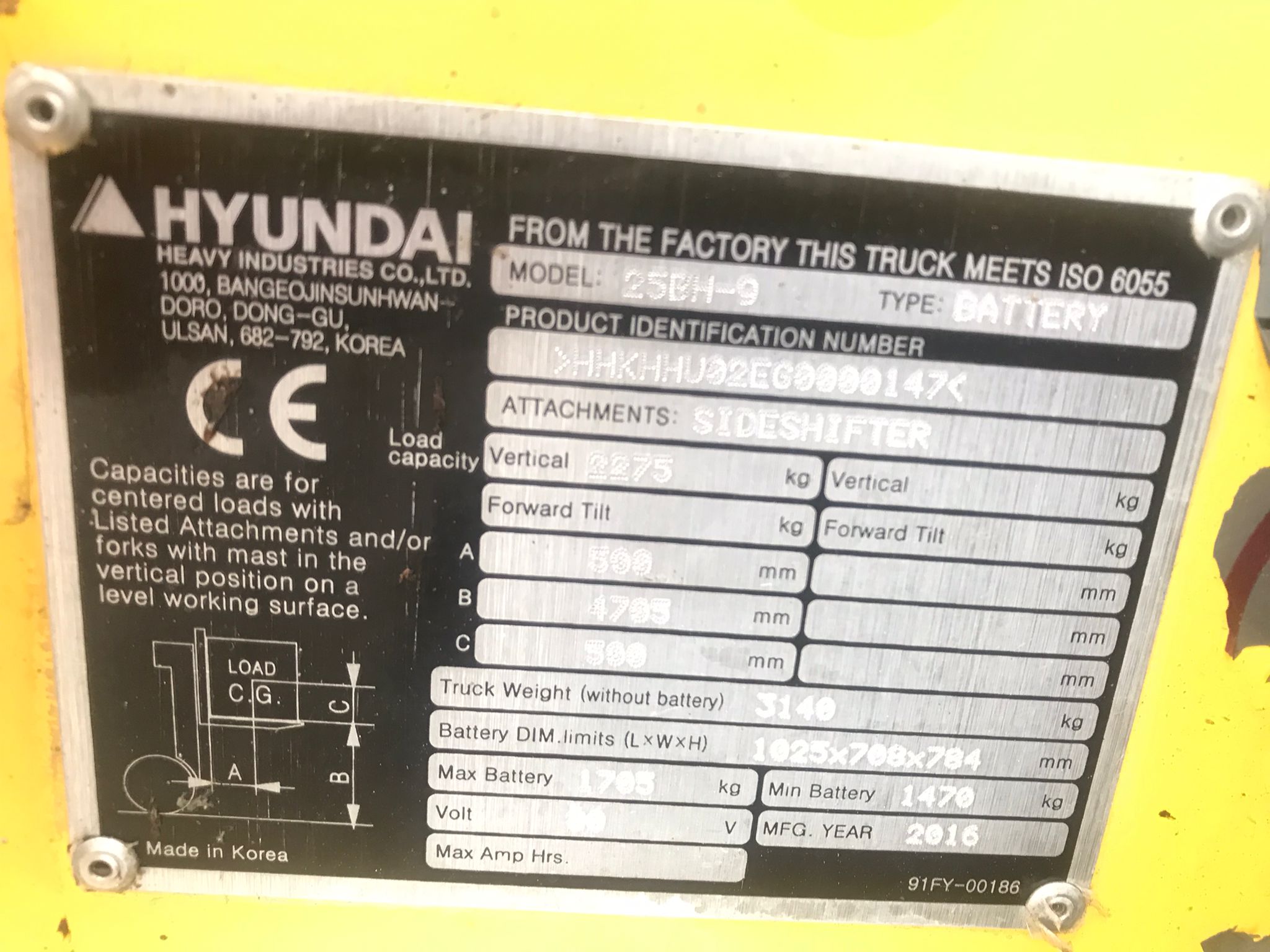 Carretilla elevadora eléctrica Hyundai 25BH-9 Año 2016 - Imagen 15