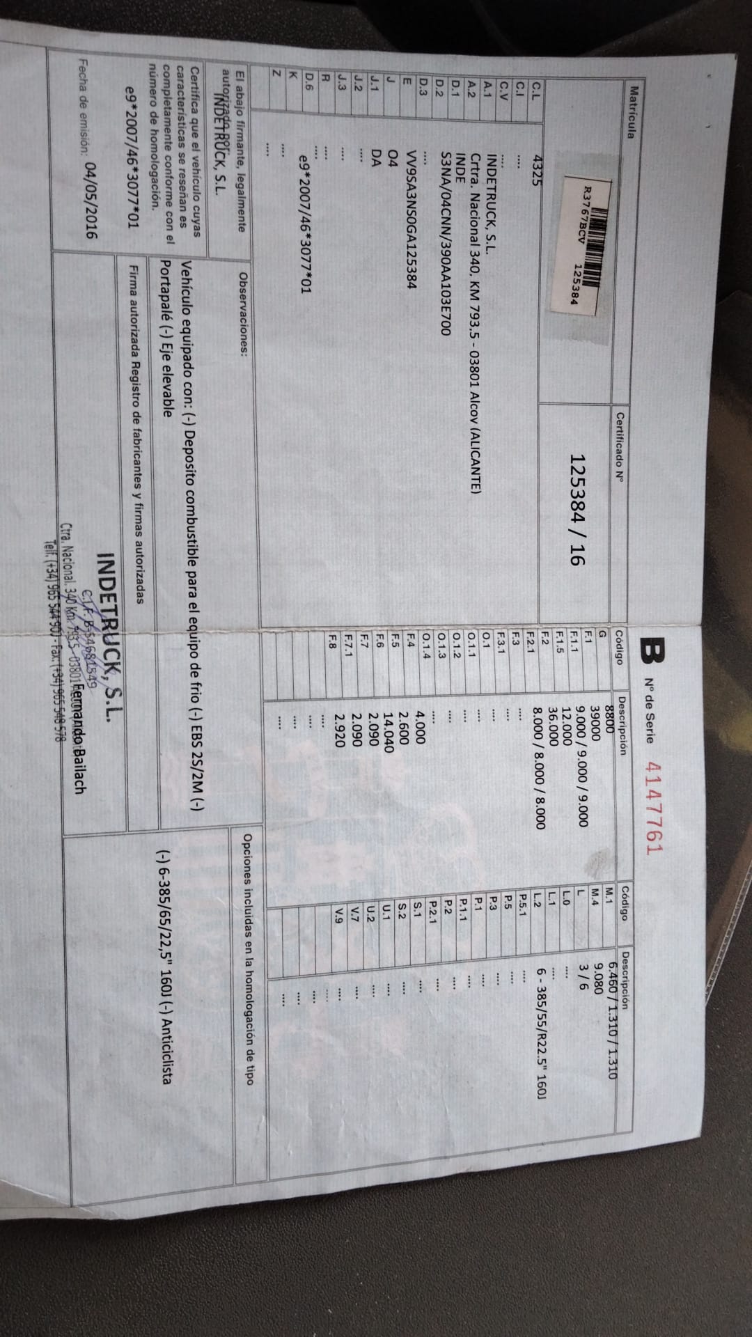 x- VENDIDO - Semirremolque frigorífico Inde Año 2016 - Imagen 12