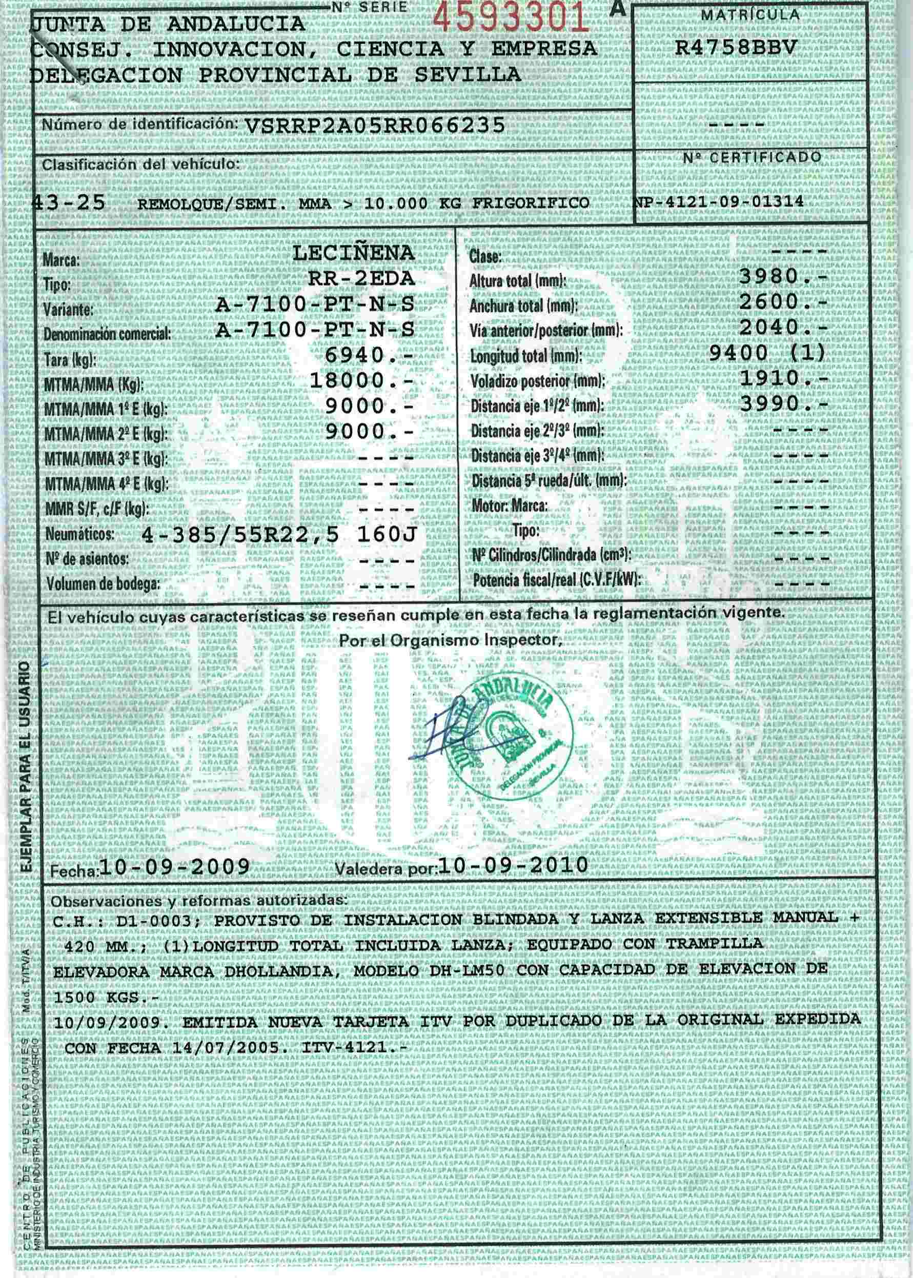 Remolque frigorífico Leciñena Año 2005 - Imagen 10