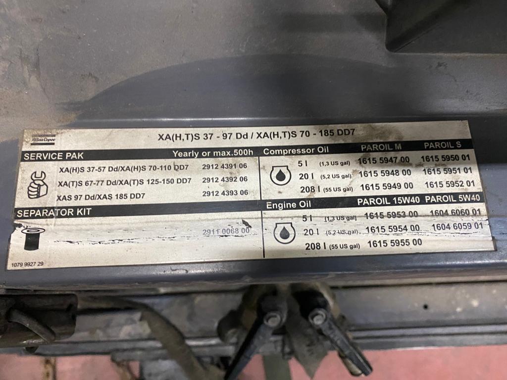 x- VENDIDO - Compresor de aire Atlas Copco XAHS 37 Año 2013 - Imagen 10