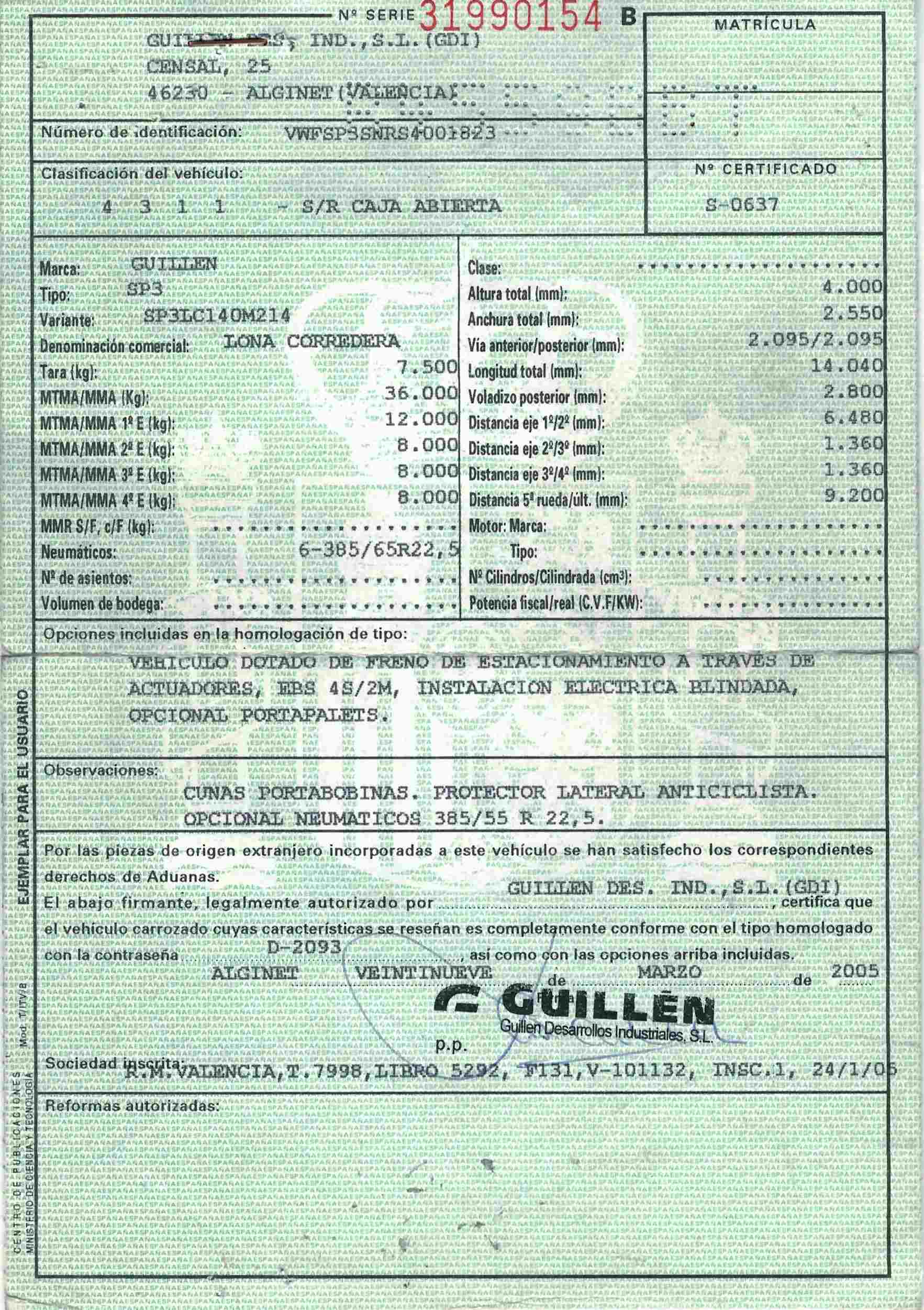 x- VENDIDO - Semirremolque tauliner Guillen Año 2005 - Imagen 10