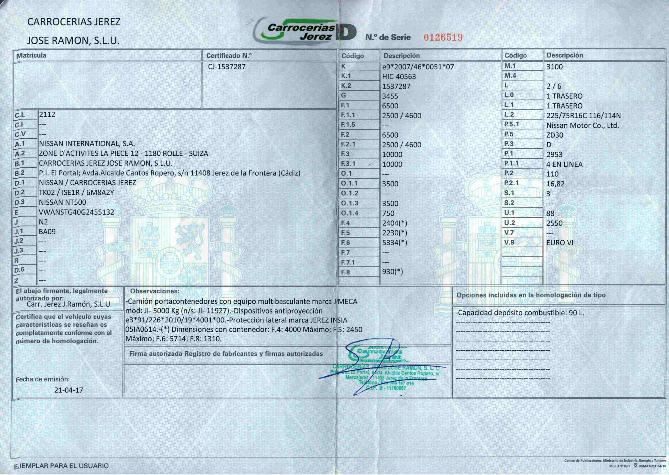 x- VENDIDO - Nissan NT500 portacontenedores de gancho - 2017 - Imagen 16