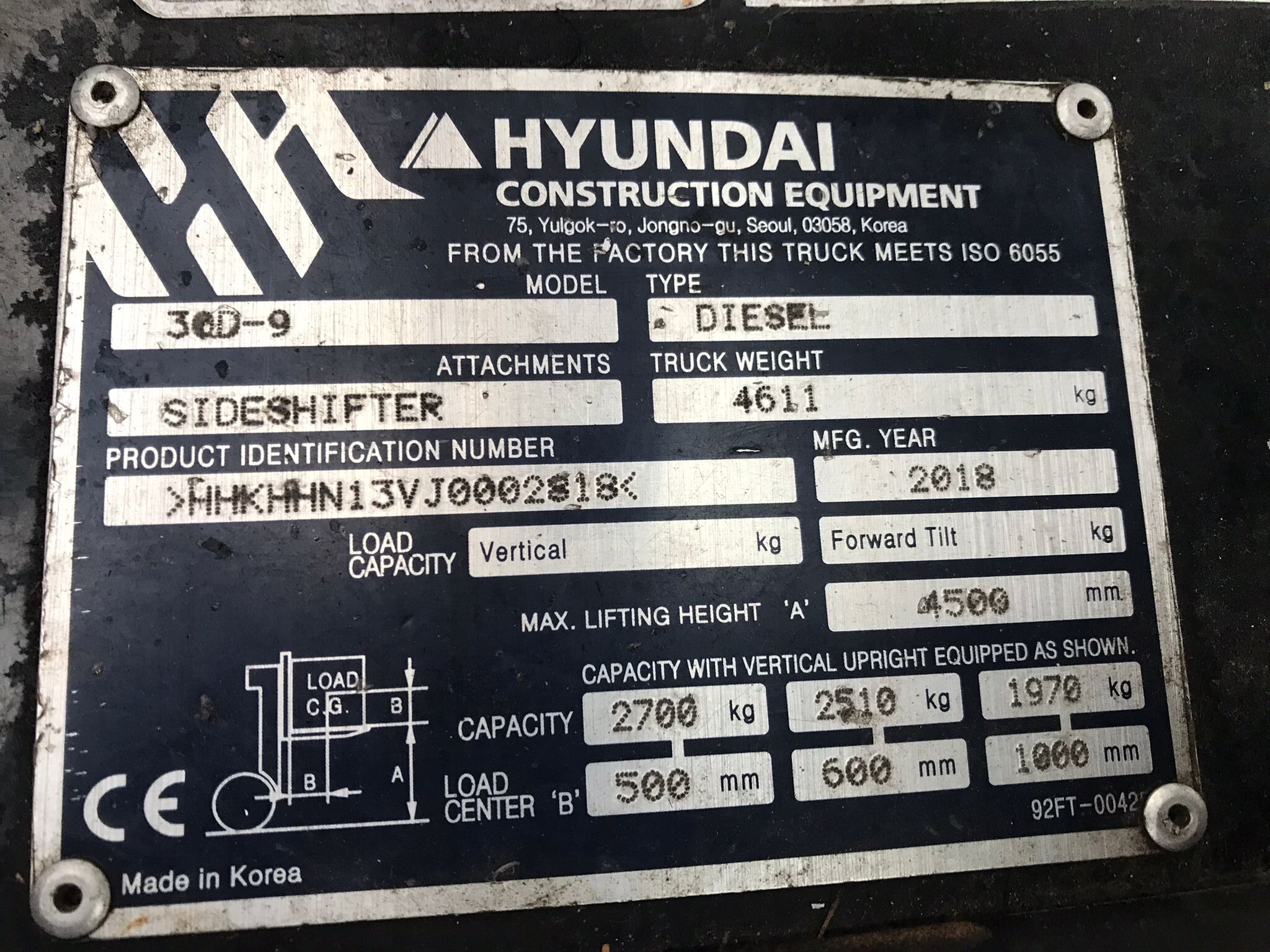 x- VENDIDO - Carretilla elevadora diésel Hyundai 30D-9 Año 2018/2 - Imagen 19