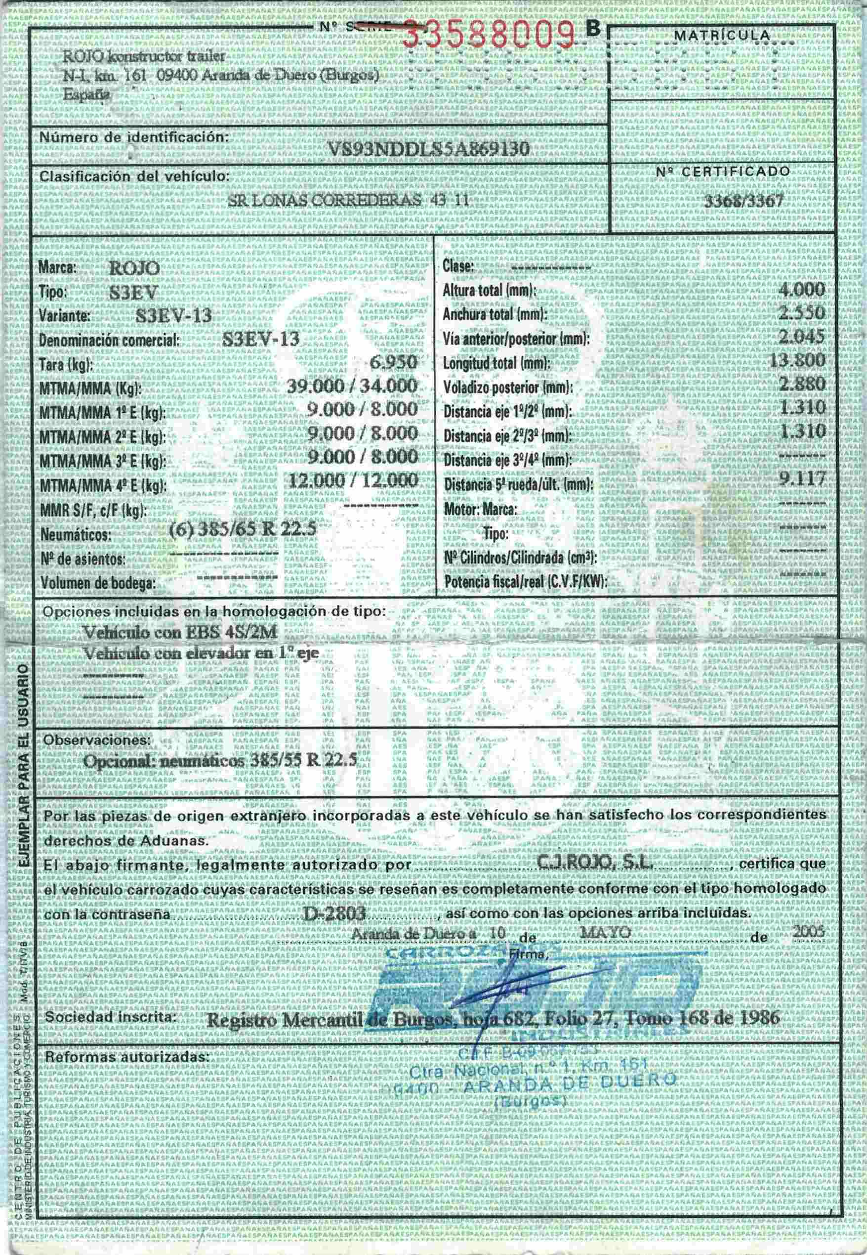 x- VENDIDO - Semirremolque tauliner Rojo Año 2005 - Imagen 17