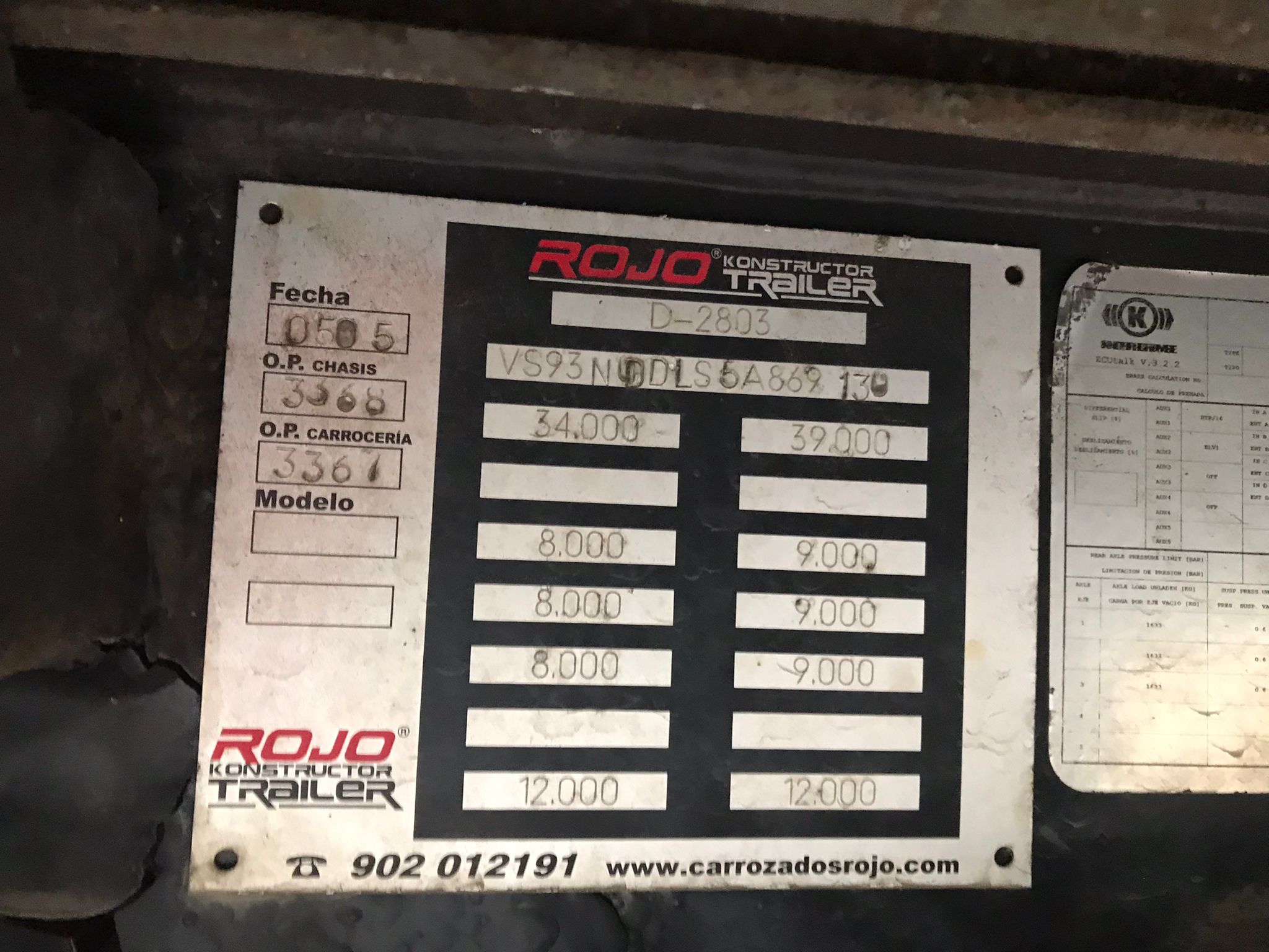 x- VENDIDO - Semirremolque tauliner Rojo Año 2005 - Imagen 8