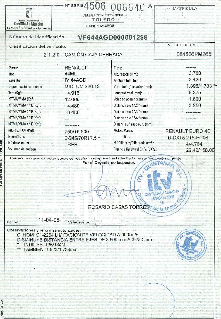 Renault Midlum 220.12 caja cerrada - 2008 - Imagen 18