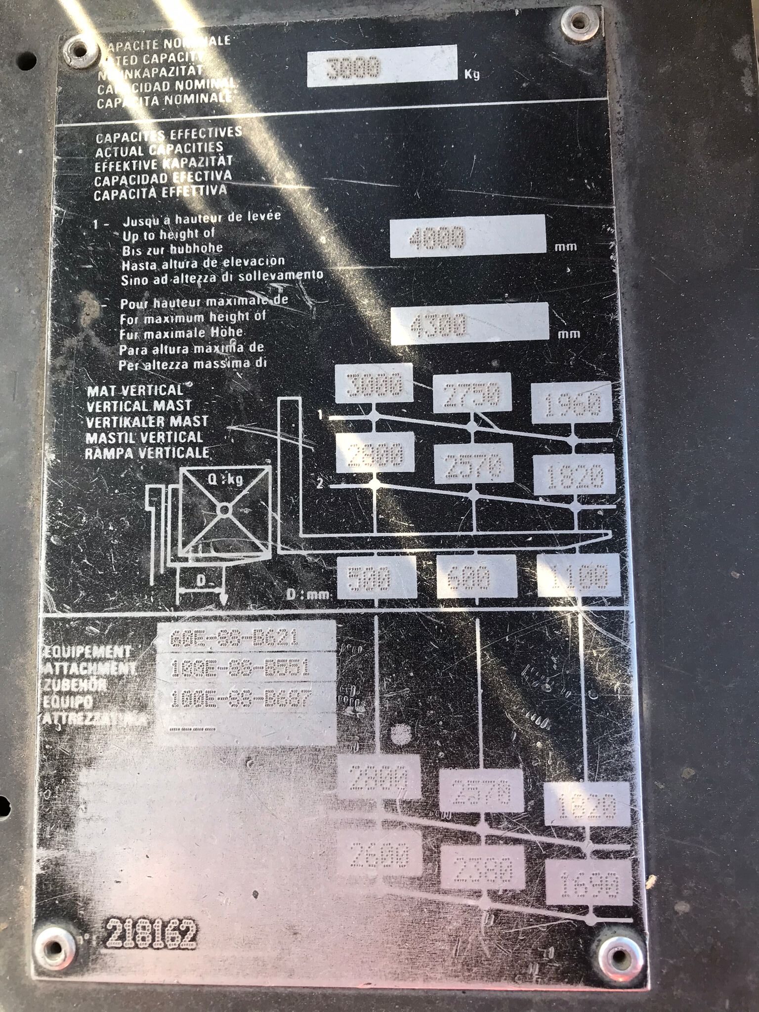 Placa carretilla elevadora diésel Manitou MSI 30