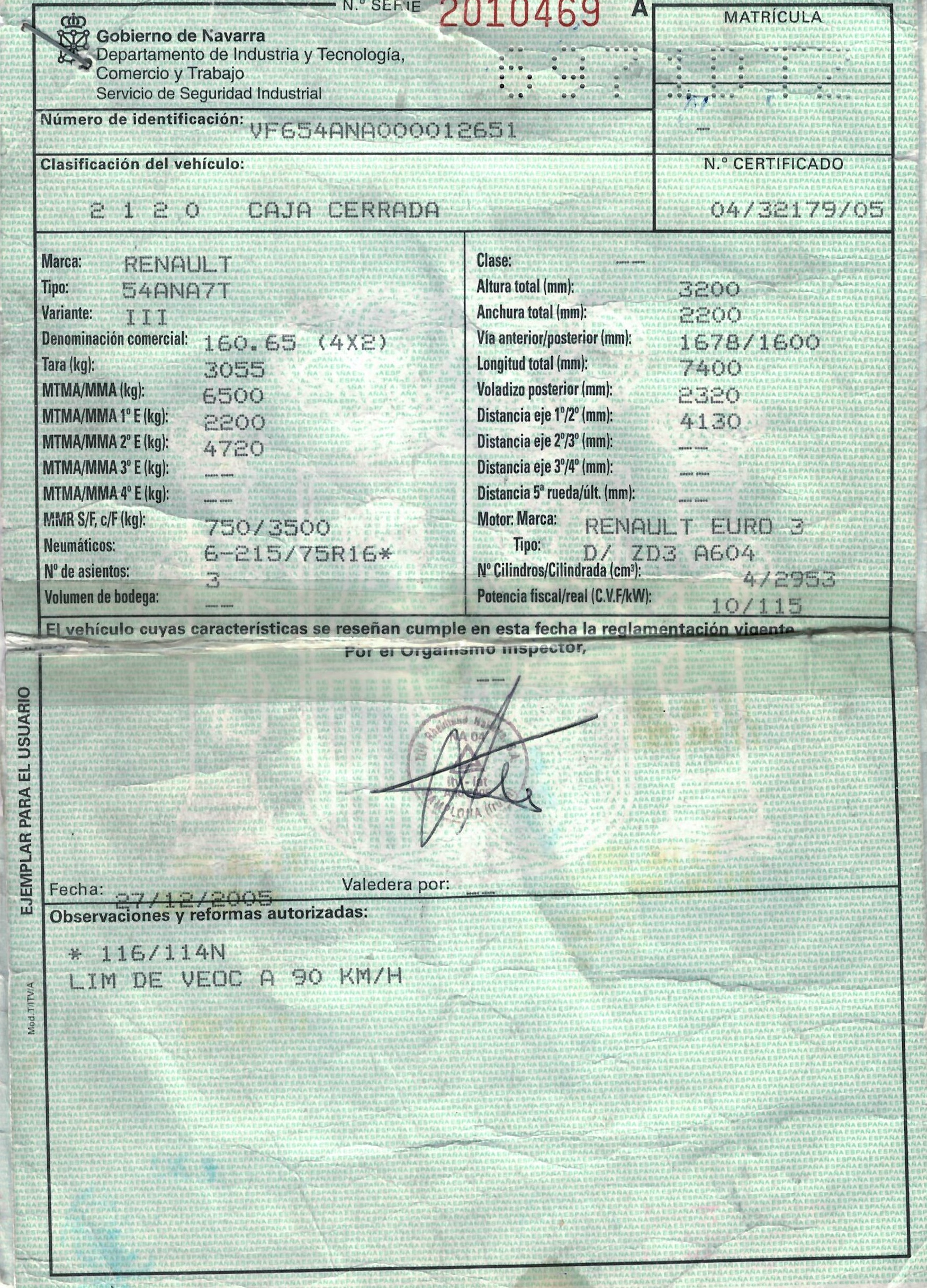 Renault Mascott 160.65 4x2 caja cerrada - 2005 - Imagen 15